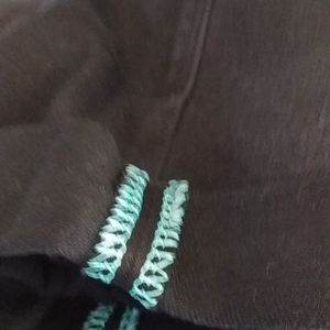 Lularoe Brand new Boyfriend Sorts Size 28 black with teal green piping